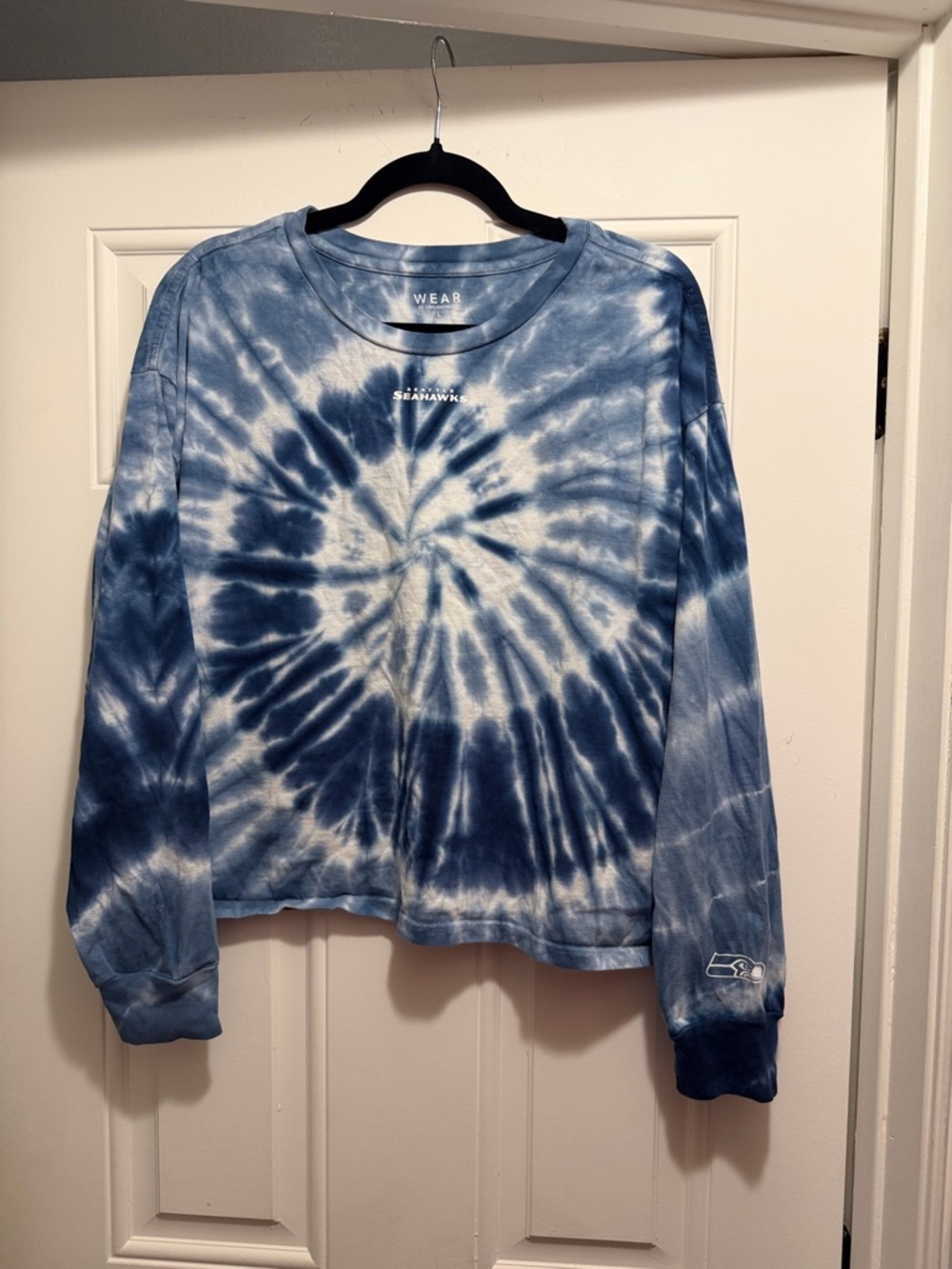 Seattle Seahawks Women's Tie-Dye Long Sleeve Tee - Blue - NWOT